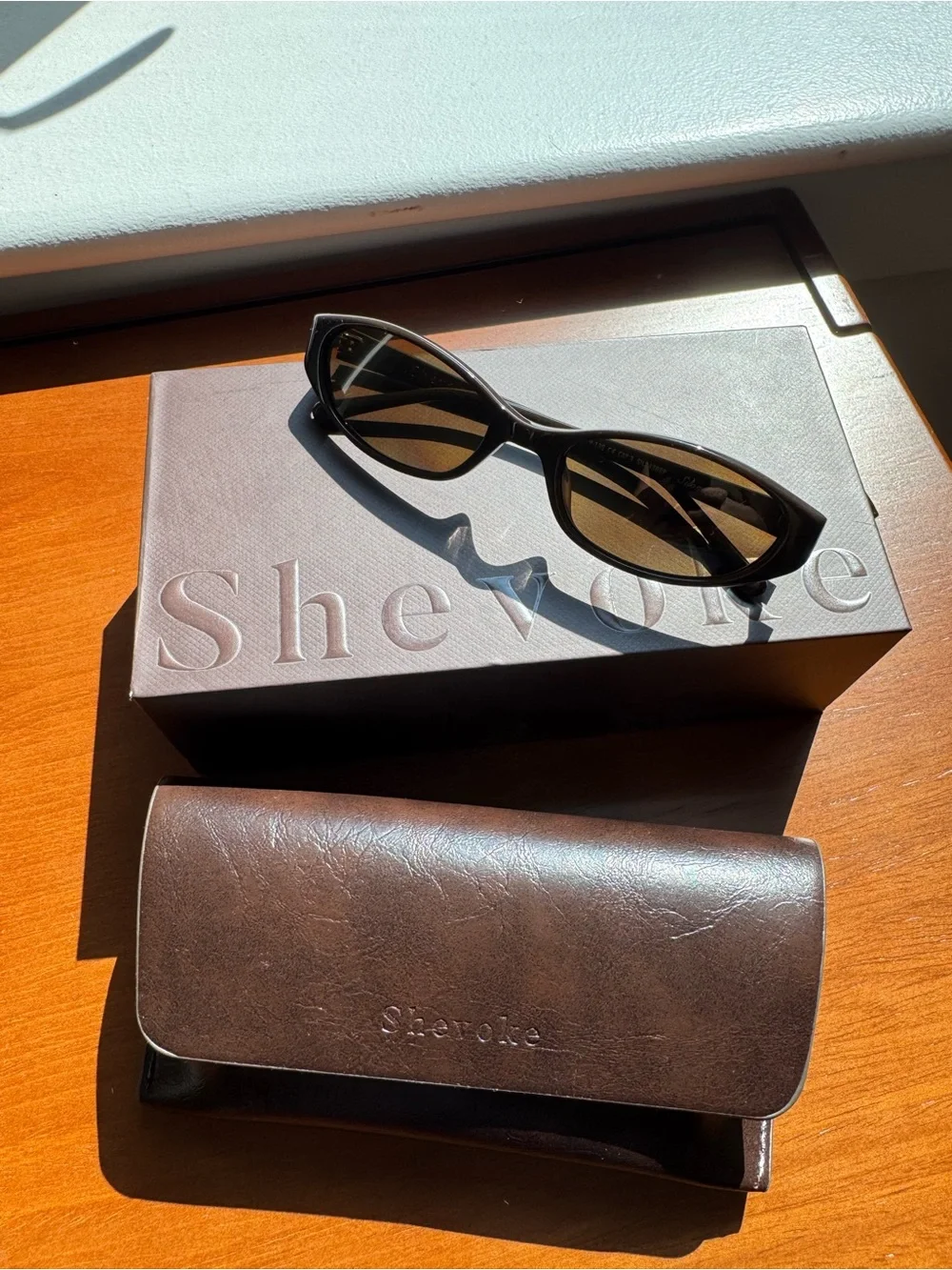 Shevoke Black Cat-Eye Sunglasses